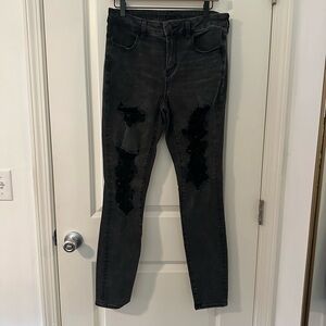 AE FOREVER SOFT RIPPED LOW-RISE JEGGING